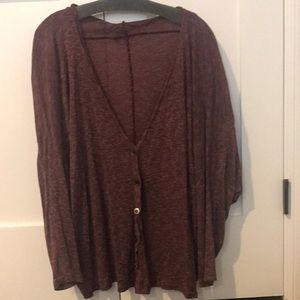 LF Emma & Sam Red Oversized Cardigan Sweater Large